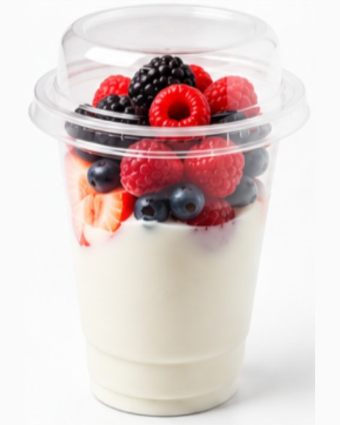 Regular yogurt parfait with berries