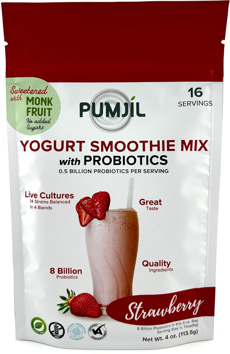 Pumjil Strawberry Yogurt Smoothie Mix, no added sugar