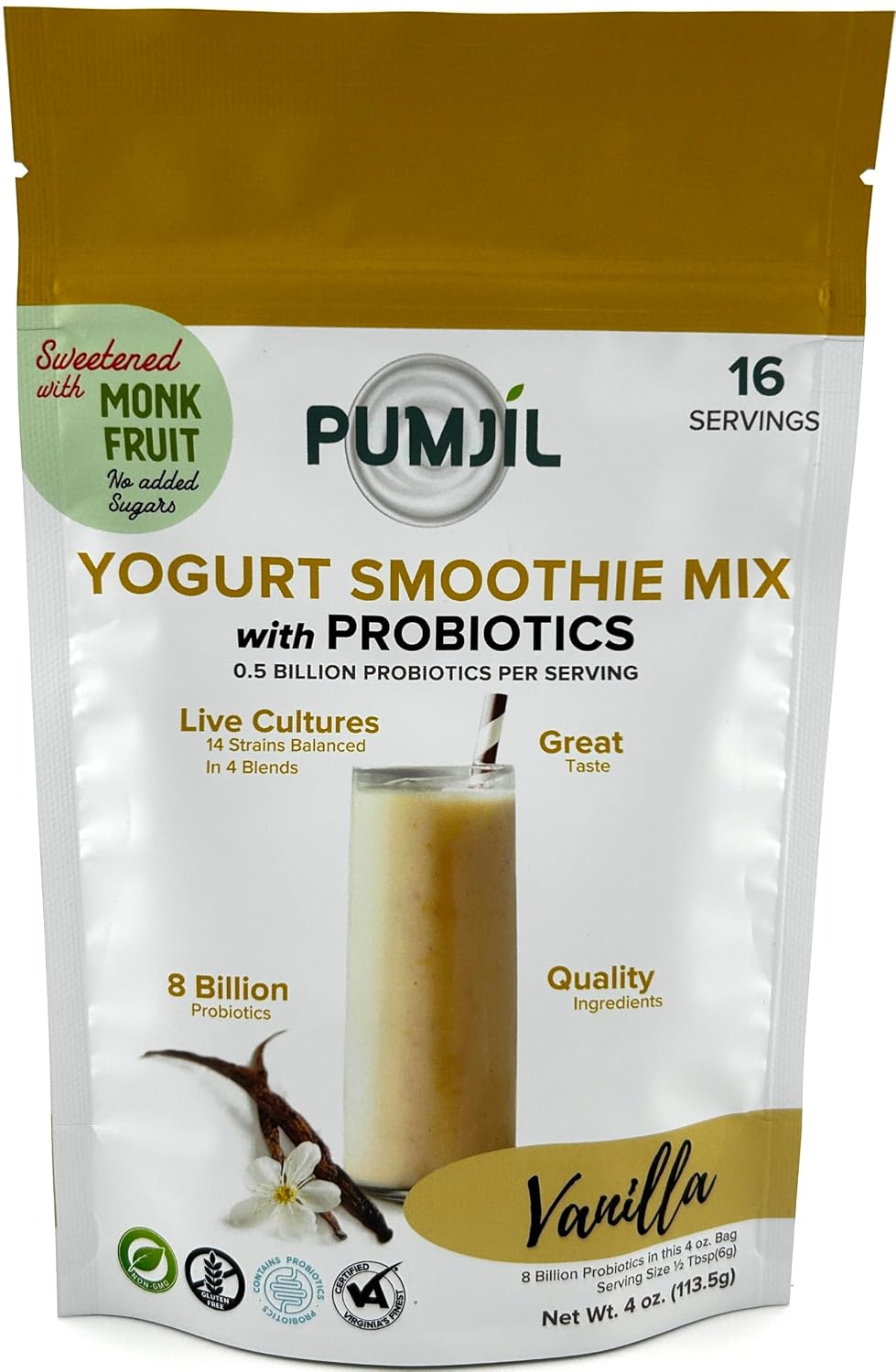 Pumjil Vanilla Yogurt Smoothie Mix, no added sugar