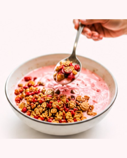Yogurt Cereal Bowl made with Pumjil Yogurt Smoothie Mix